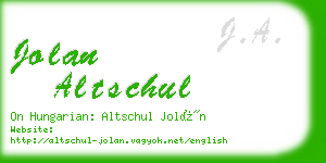 jolan altschul business card